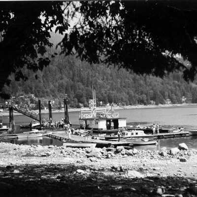 Mr. Shaw in canoe 1945