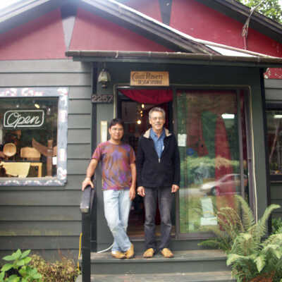 Artie & Richard outside store on Old Dollarton