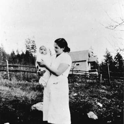 Dolly George and Baby Ann at Home