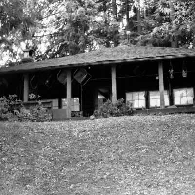 Deep Cove Park; Log Cabin used by Canoe Rental