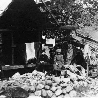Moore family building shack