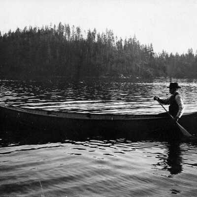 Irish, Mr Arthur Sr canoeing in Deep Cove