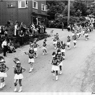 May Day parade, majorettes on Gallant Avenue