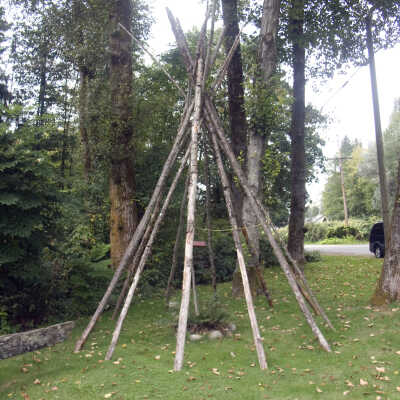 Teepee structure at Coast Raven Studio