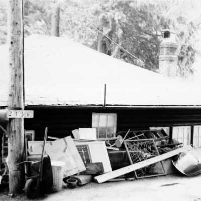 Deep Cove Park; side view of log cabin