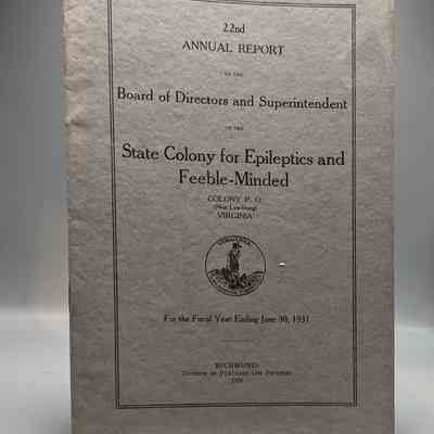 June 1930 Annual report of State Colony for Epileptics and Feeble Minded