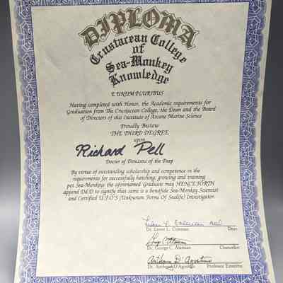 Crustacean College of Sea Monkey Knowledge Diploma