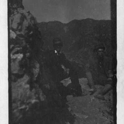 Two Men on Rocky Landscape