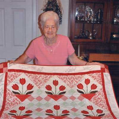 Janet Wasik with Quilt