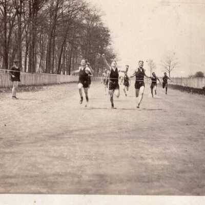 Runners Crossing Finish Line