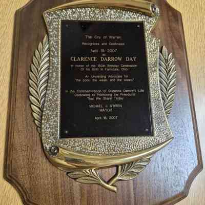 Clarence Darrow Day Plaque, 2007