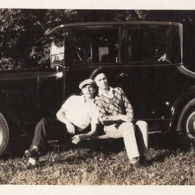 Two Men Beside Automobile