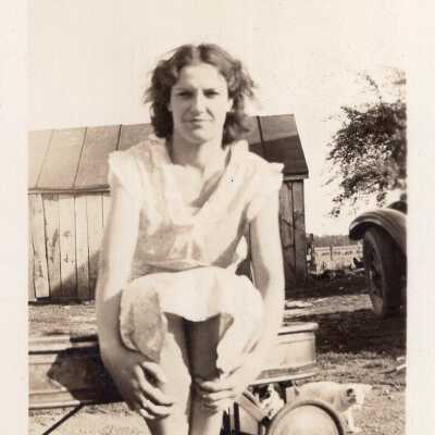 Portrait of Woman on Wagon