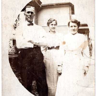Three People Standing Outside, 1916
