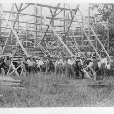 Barn Raising Kinsman Farm, 1907