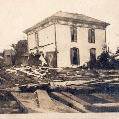 House with Debris