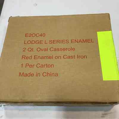 L Series 2 quart casserole red enamel reSEALED