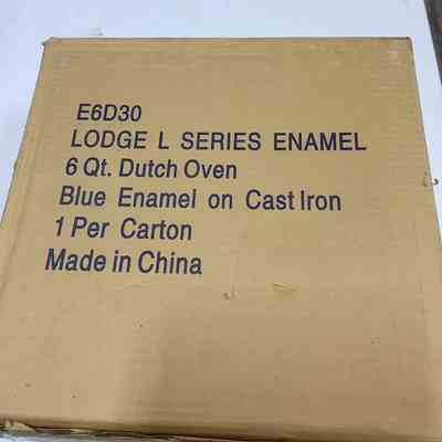 L Series 6 quart dutch oven blue enamel new open box