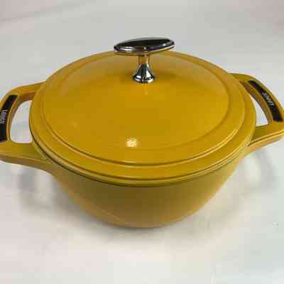 Yellow 3 quart USA Enamel Dutch Oven (prototype)