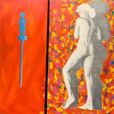 Waha Sran: Blolo Bian, The Other World Man (Diptych)