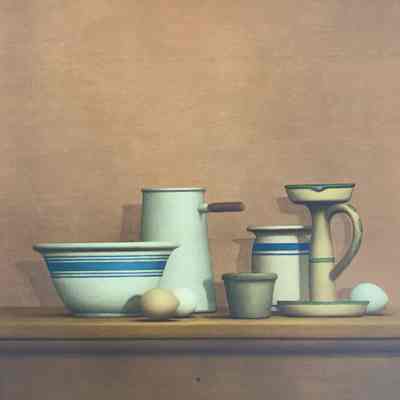 Still Life with Eggs, Candlestick and Bowl