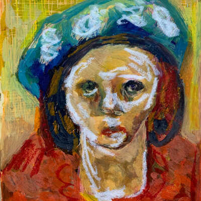 Untitled (Figure In an Orange and Blue Hat)