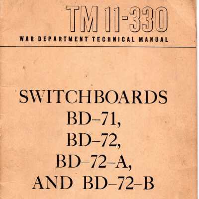 TM 11-330 Switchboard Manual WWII