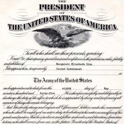 WWII WAC 2nd Lieutenant Appointment Certificate