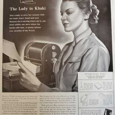 WWII WAC Advertisement for a Mimeograph