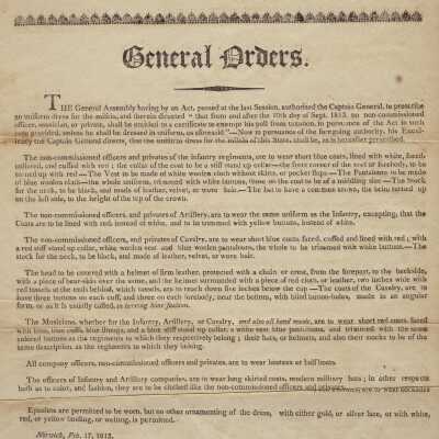 General Orders for Uniforms from Feb 1817
