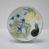 Untitled Plate (Lemon, Eggplant,Blue flower 4 of 5)
