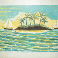 Untitled (Cay With Two Sailboats II)