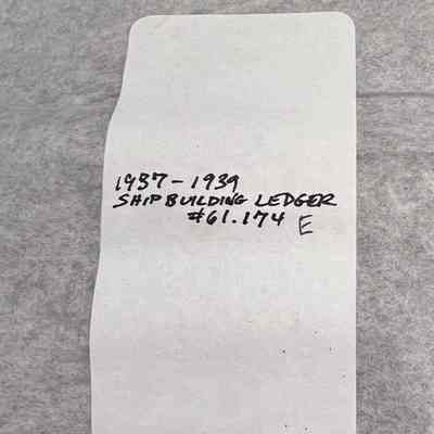 Camden Ship Building Co Ledger 1937-1939