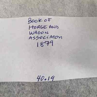 Book of Horse and Wagon Association 1879