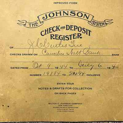 Check Rigister J.C. Curtis 1944-1945