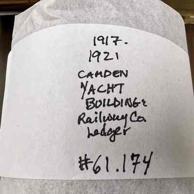 Camden Yacht Building & Railway Ledger 1917-1921