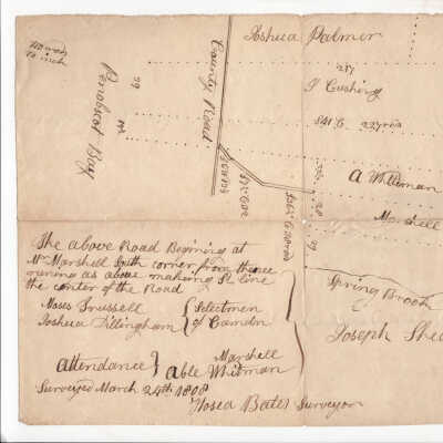 Plan of roads near Spring Brook in Camden, May 1808