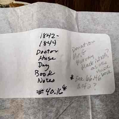 Doctor Huse Day Book notes 1842-1844