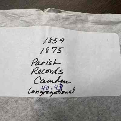 Parish Records Camden Congregational Church 1859-1875