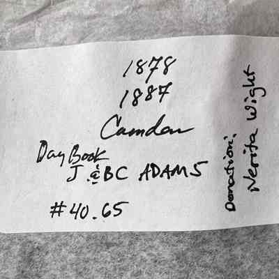 Camden Day Book J&BC Adam’s 1878-1887