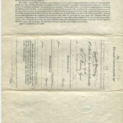 Certificate, Pension