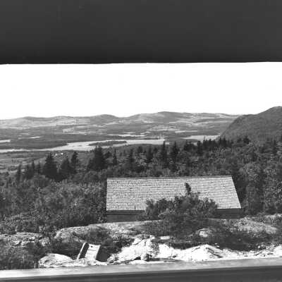Megunticook Lake from the window of the Mt. Battie house