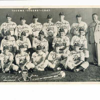 1947 Tacoma Tigers Baseball Team (Official Roster Photo)