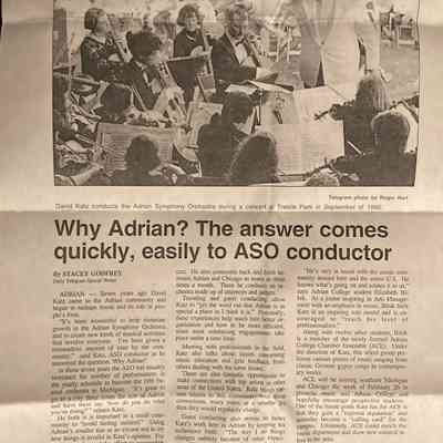 David Katz and the Adrian Symphony