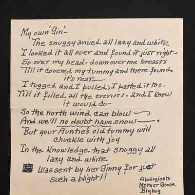 Doris Letter to Ginia Wexler Davis (Handwritten)