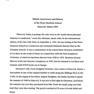 50th Anniversary of School historical essay