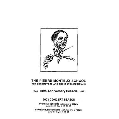 2003 Chamber Music Concert Programs