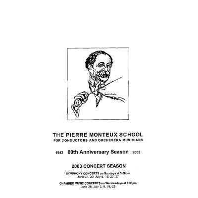 2003 Symphony Concert Programs