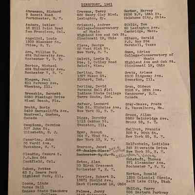 1961 Student List