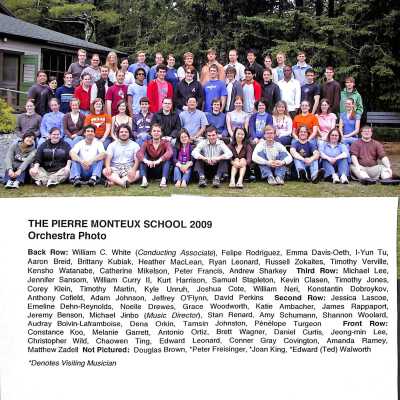 2009 Students, Concert Programs, Curriculum & Conductor Biographies